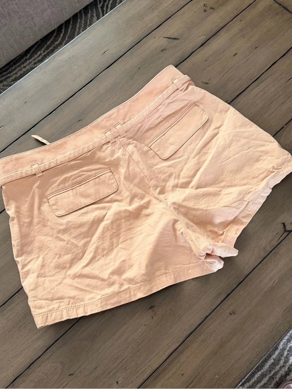 J Crew Camel Tie-Waist Belted 3 Short Cotton Linen  Blend Shorts Size 10 #416
